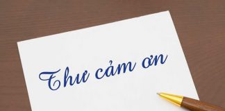 THƯ CẢM ƠN